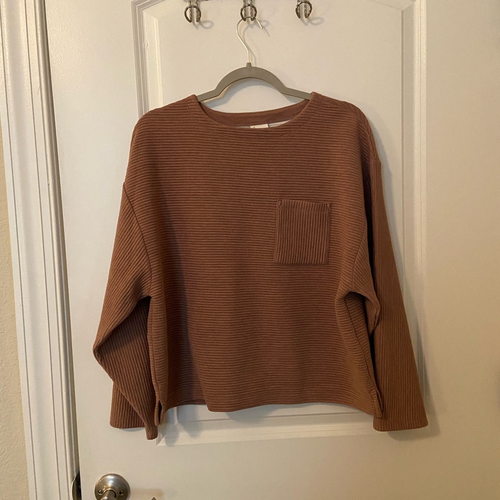 A New Day Cozy Ribbed Long Sleeve Shirt, Oversized